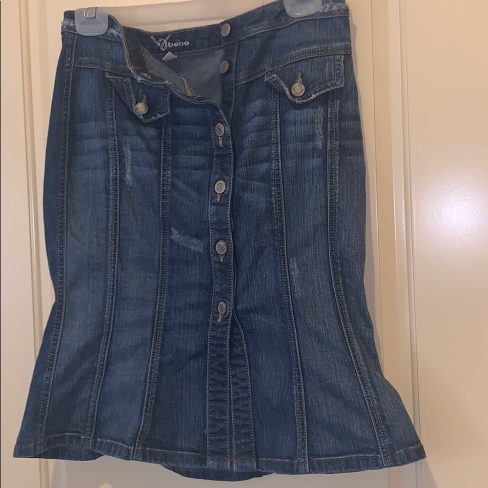 Bebe Jean Pencil Skirt